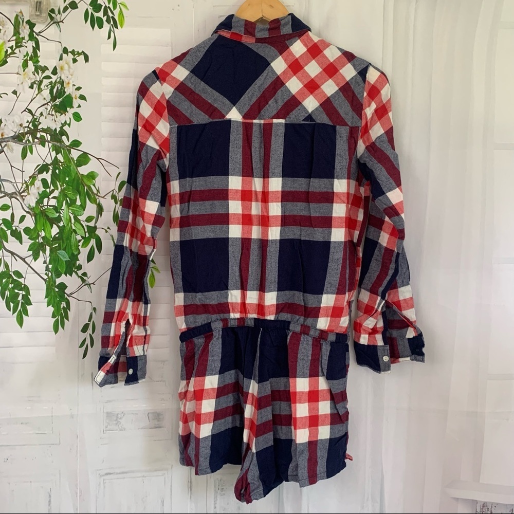 Aerie Plaid Flannel Sleepwear Romper - Picture 5 of 6
